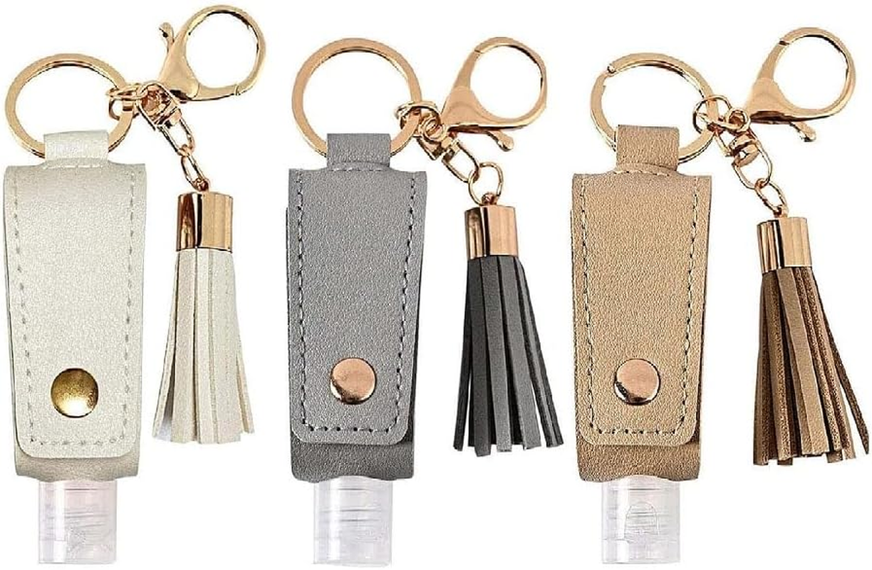 Portable Empty Travel Bottle Keychain Hand Sanitizer Bottle Holder 3 Pack Squeeze Bottle Refillable Containers for Toiletry Shampoo Lotion Soap (Style 1, One Size) image number 6