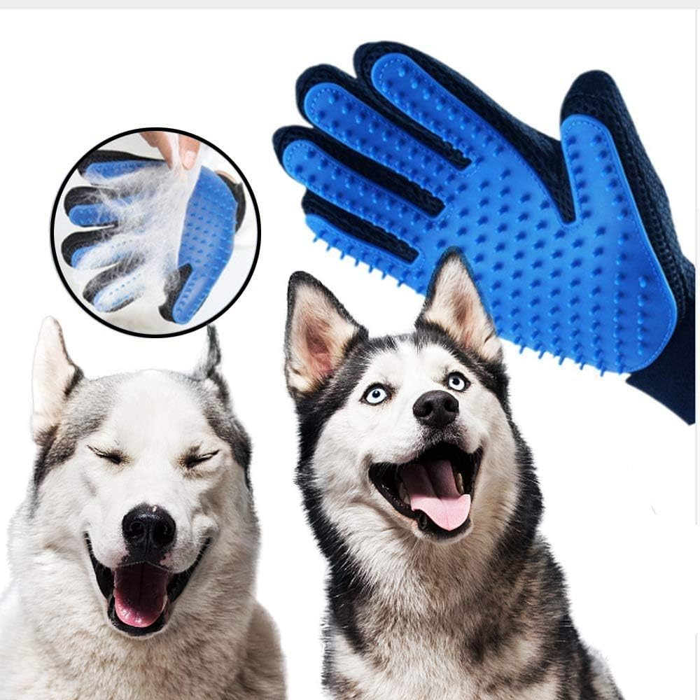 Premium Magic Brush Grooming Glove for Dogs, Cats and Horses, Pet Hair Remover, Practical Fur Changing Accessories, Brush for Removing Short and Long Animal Hair (Blue, Right) image number 3