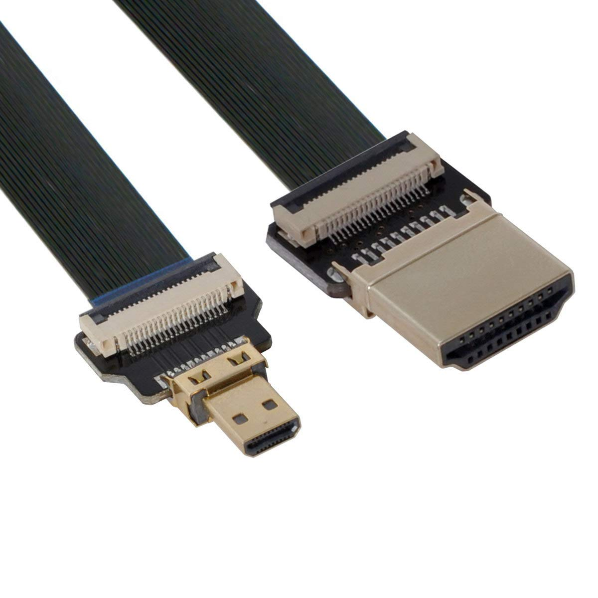 Xiwai CYFPV HDMI Male to Micro HDMI Male Extension FPC Flat Cable 1080P for FPV HDTV Multicopter Aerial Photography (0.2M) image number 2