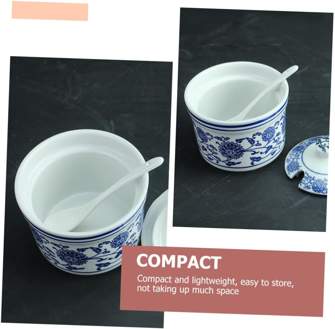 FUNOMOCYA Ceramic Seasoning Jar with Spoon Airtight Storage Canister for Spices Elegant Kitchen Container for Salt Sugar Condiments for Home Restaurant and Use image number 4