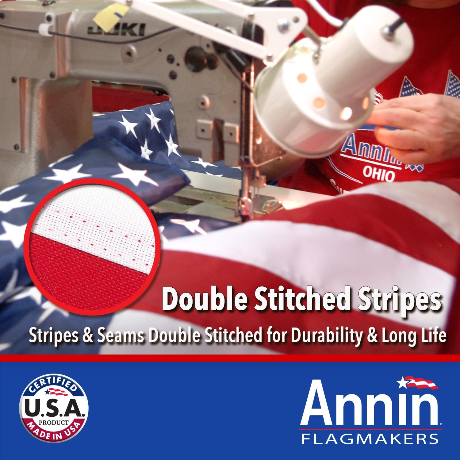 Annin Flagmakers Model 2460 American Flag All-Weather Nylon Solarguard Nyl-Glo, 3 X 5 Feet image number 4