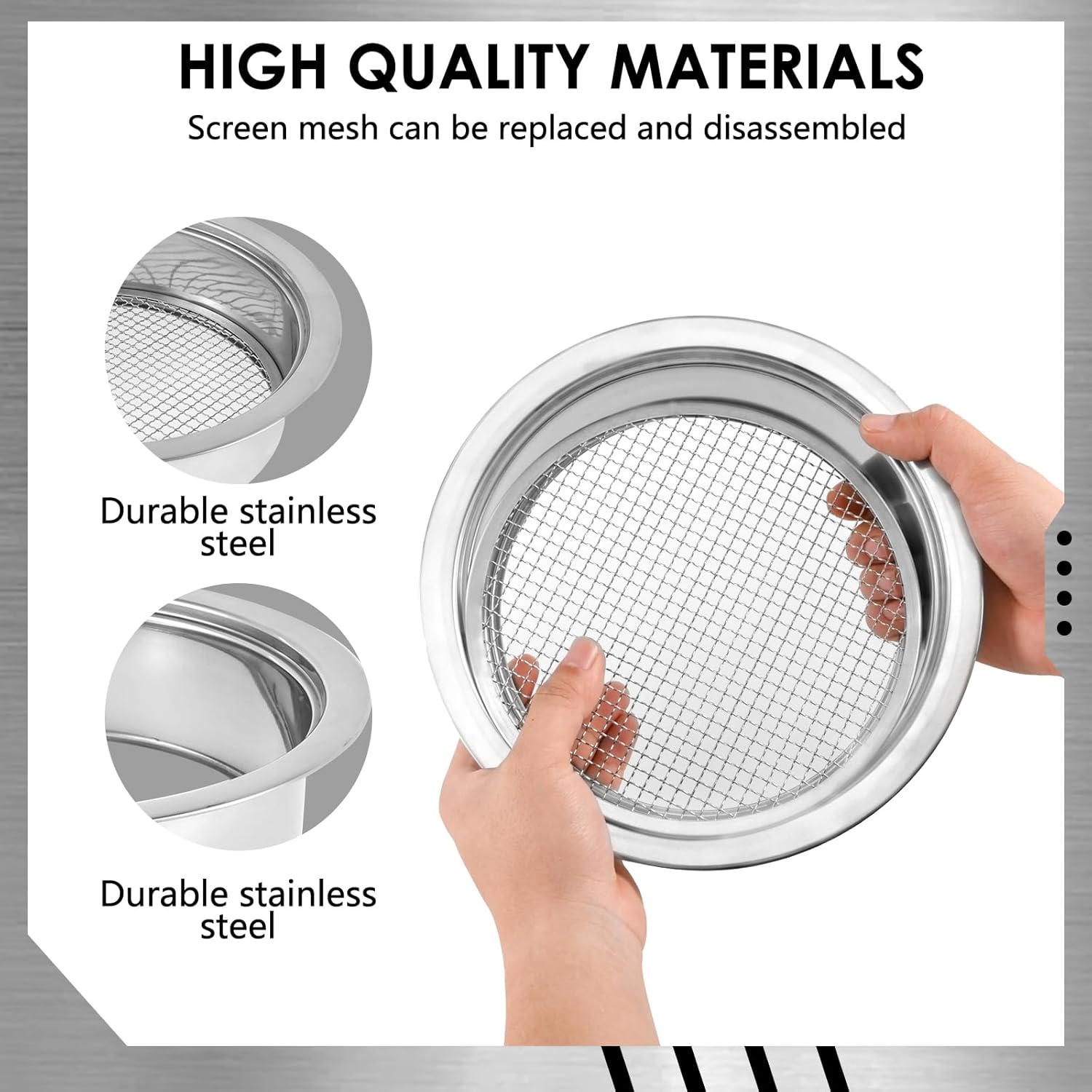 Soil Sieve Set with 5 Interchangeable Meshes Sizes 1/3/6/9/12Mm, Stainless Steel Riddle Sieve Pan with Shovel 24Cm Garden Potting Soil Sifter for Gardening Dirt Sand Soil Rocks image number 5