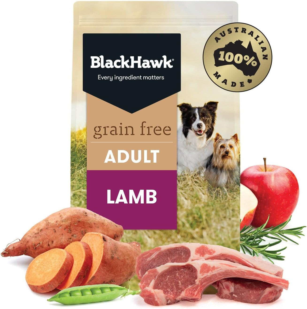 Black Hawk Adult All Breed Grain Free Lamb Dry Dog Food 7 Kg image number 1