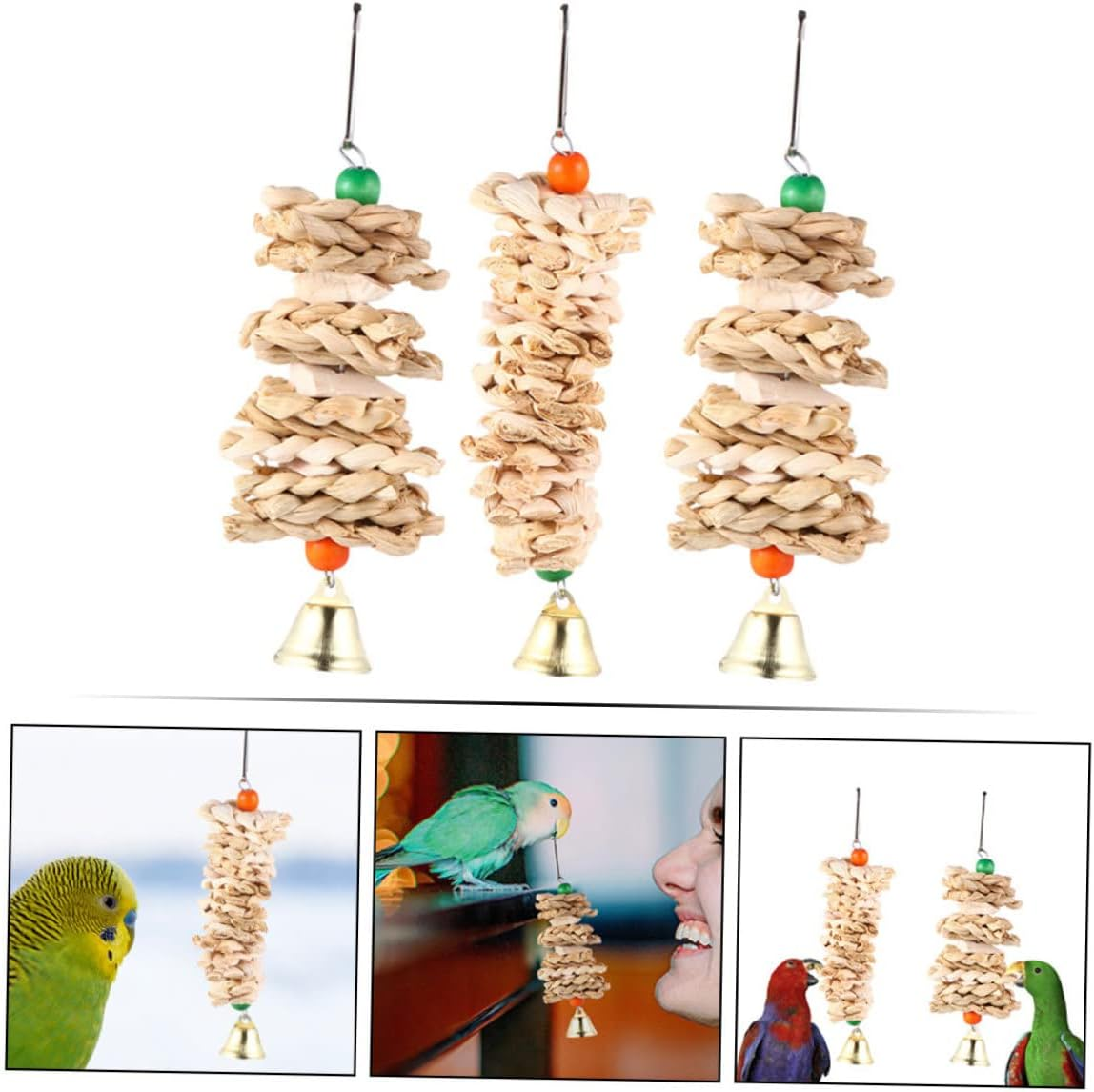 DINHEAROM 3Pcs Fun Bird Cuttlebone Toy for Parrots Parakeets Cockatiels Bite-Resistant Decorative image number 1