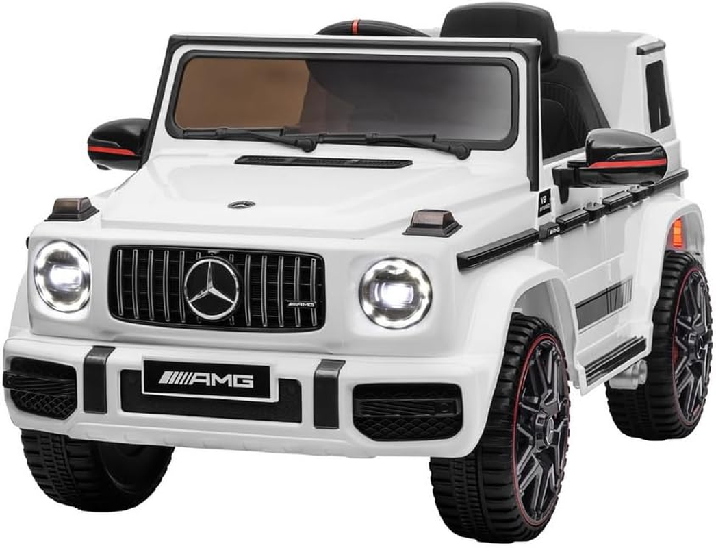 Mercedes-Benz Kids Ride on Car SUV, AMG G63 Licensed Remote Control 12V Battery Built-In Music 30Kg Capacity Safety Seat Belt Electric Cars for Toddlers Baby Walkers Little Tikes Kid Toy White image number 3