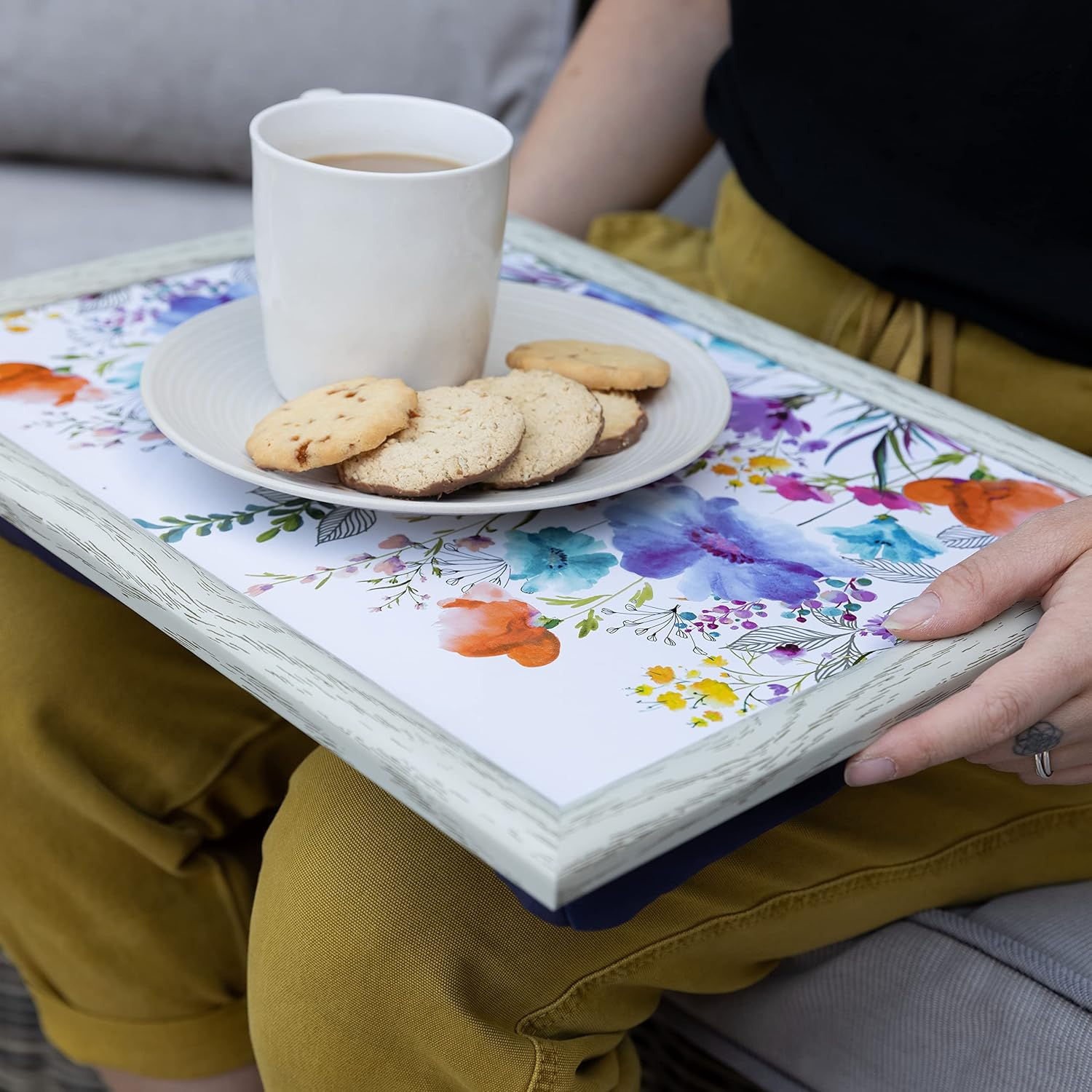 Creative Tops Lap Tray with Cushion with Meadow Floral Design, 44 X 34Cm, Multi-Colour image number 5