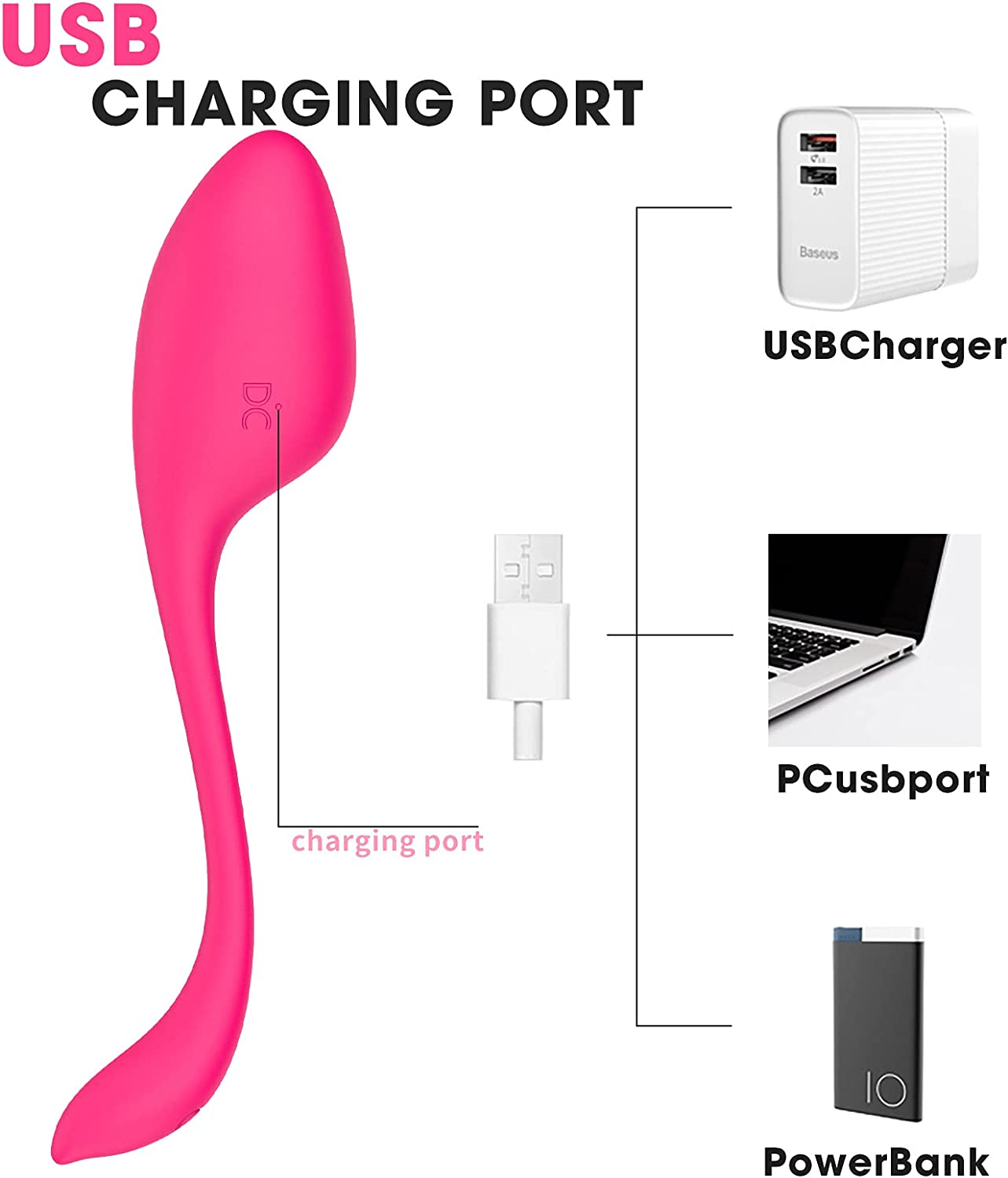 Pink Magnetic Women'S Toys Waterproof Rechargeable Washable Pleasure Toy for Couples image number 1