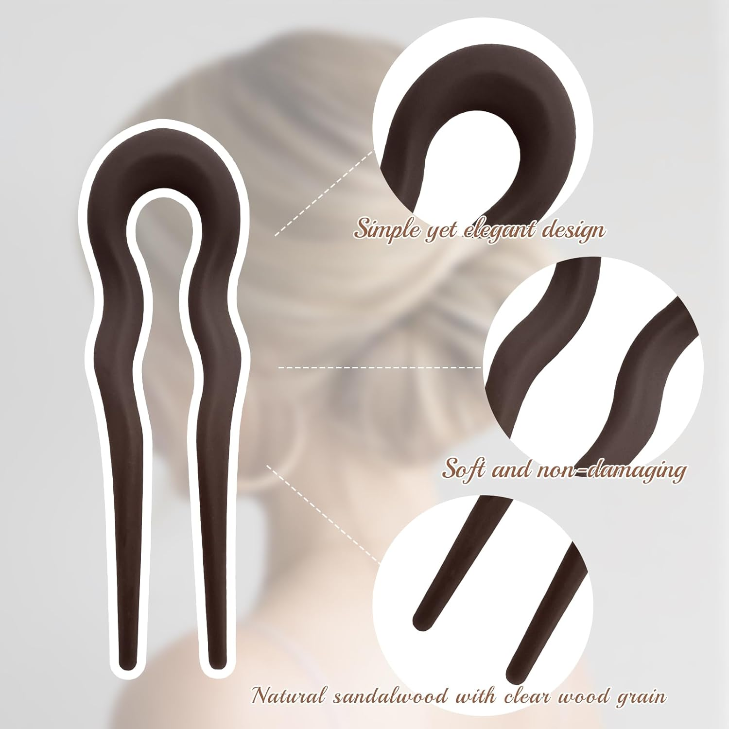 BUOKSLLY Pack of 3 U-Shaped French Hair Pin, Hair Pin, U-Shaped Hair Accessories, Women'S Hair Clips for Updos, ABS Material, Versatile, Elegant Hair Accessories image number 2