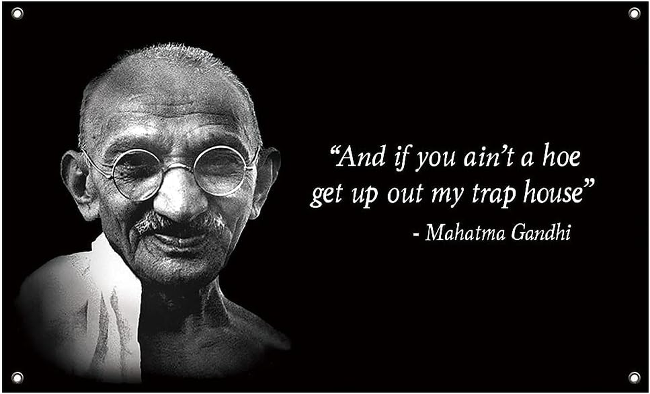 Gandhi Flag 3X5 FT Banner Dorm Banner with Four Brass Grommets for College Party Indoor Decorations image number 4