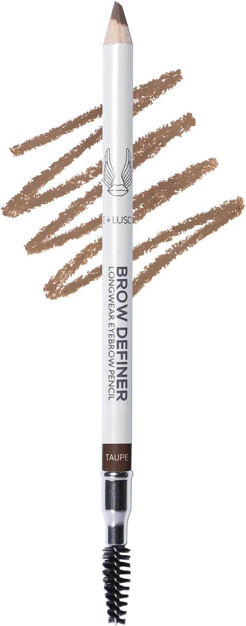 Brow Luxe Definer Pencil by Luscious Cosmetics. Sweat-Proof Eyebrow Pencil. Vegan and Cruelty Free. (Taupe)