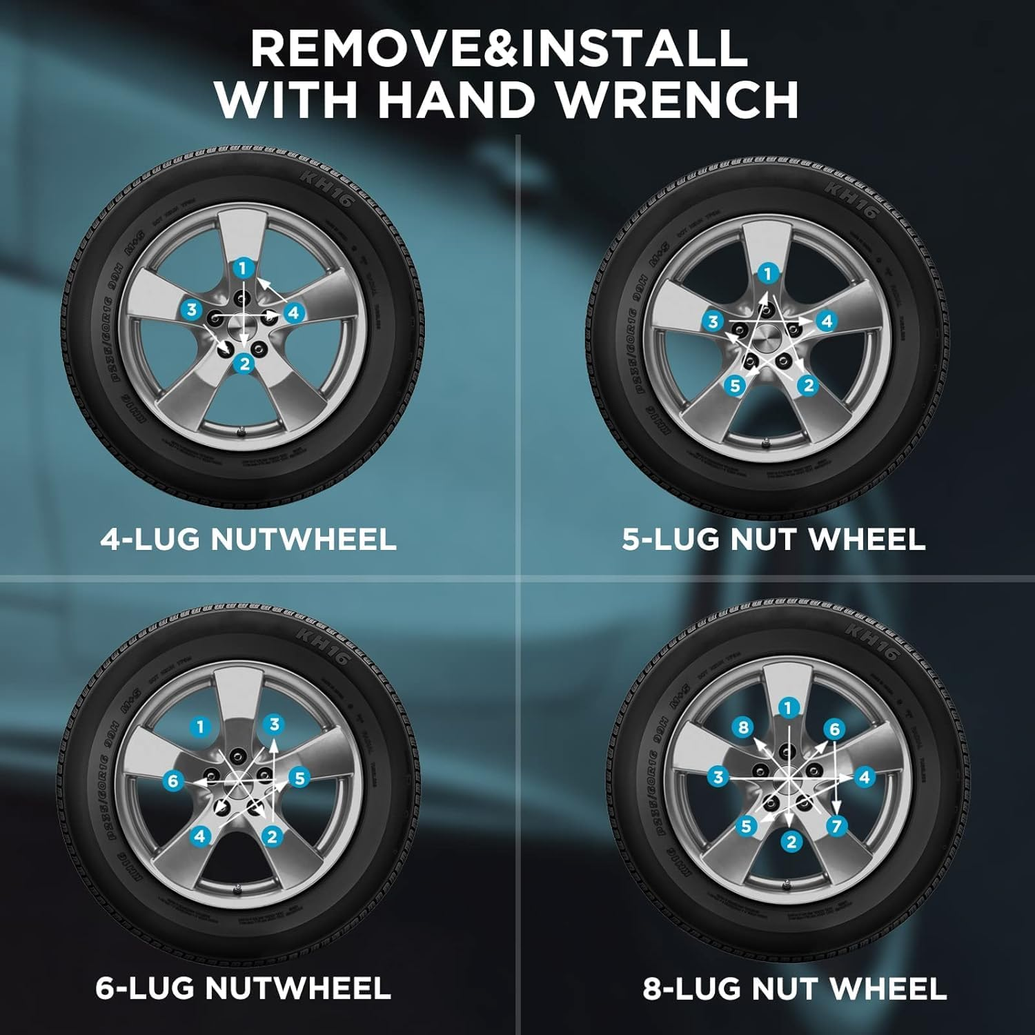 IONPSHG 2 Piece 6 Spline & 7 Spline Tuner Socket Key Tool Lug Nuts Replacement Socket Wheel Lock Replacement Aftermarket Wheels Works with 17Mm and 19Mm (3/4) Hex Sockets (Thin Wall 20.5Mm Diameter) image number 4