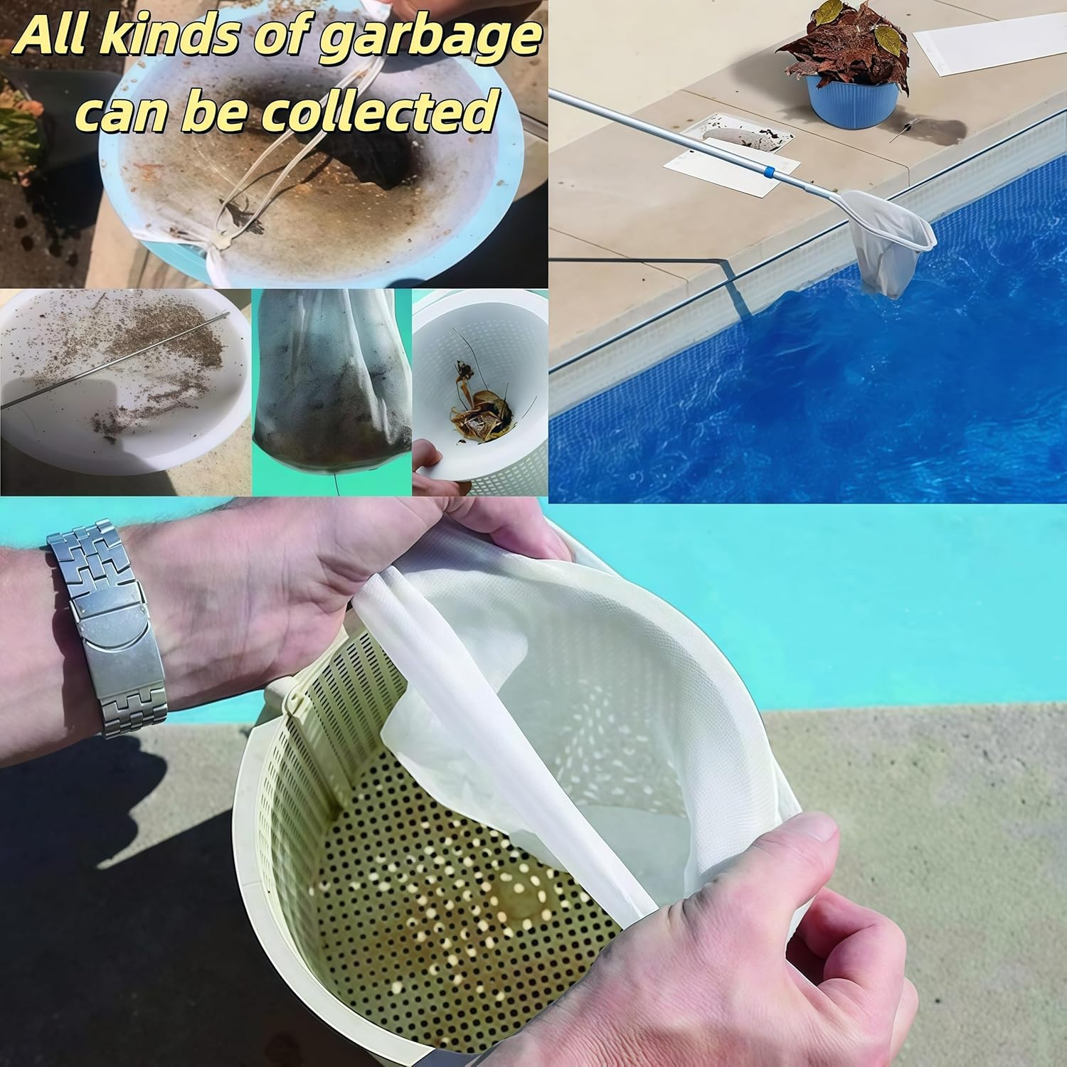 20Pcs Reusable Pool Skimmer Socks,Ultra Fine Mesh Filter Sock Net,The Durable Filter Socks Nets Clean Debris and Leaves To image number 6