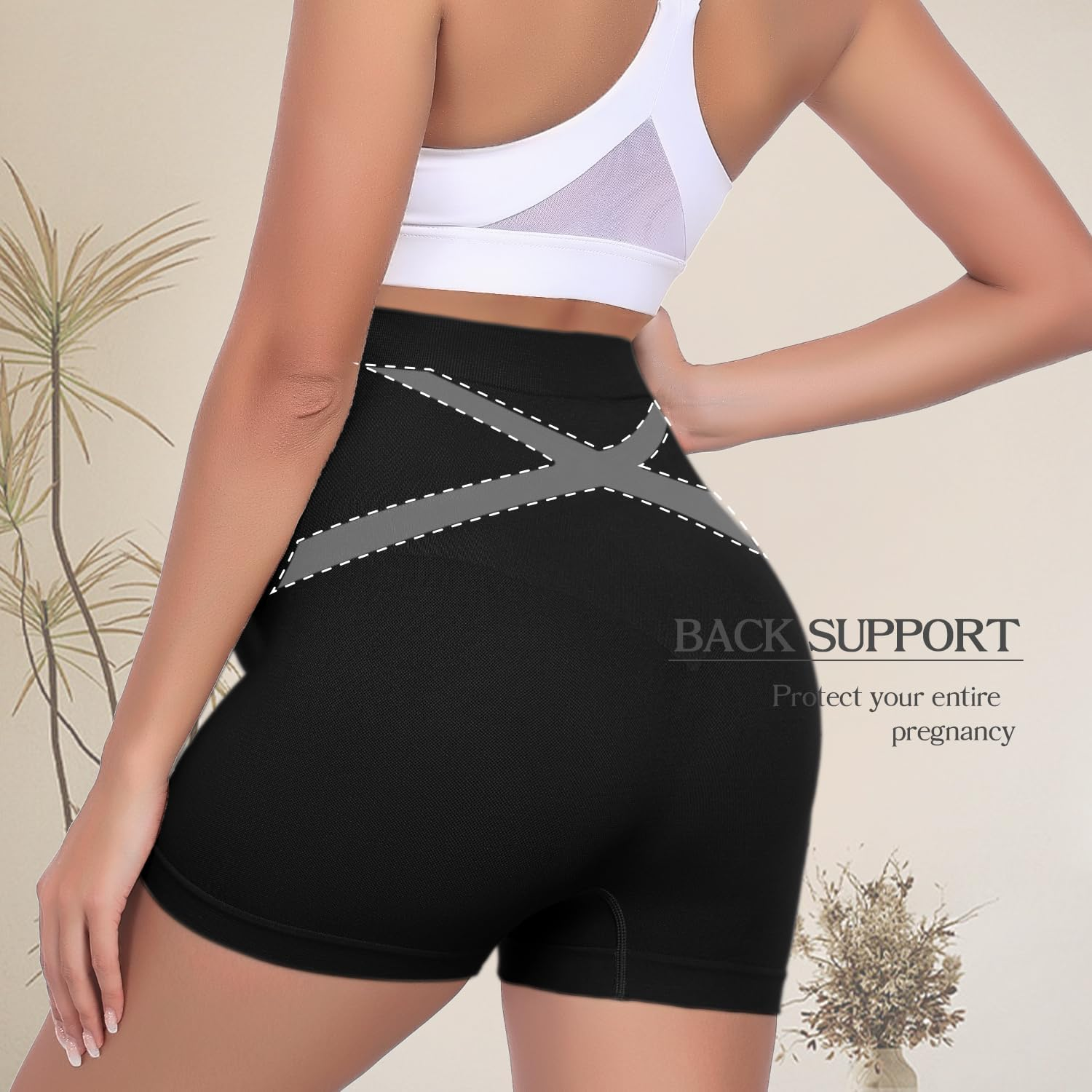 Seamless Maternity Underwear over Belly Support Boyshorts, Pregancy Shapewear Panties for Women image number 2