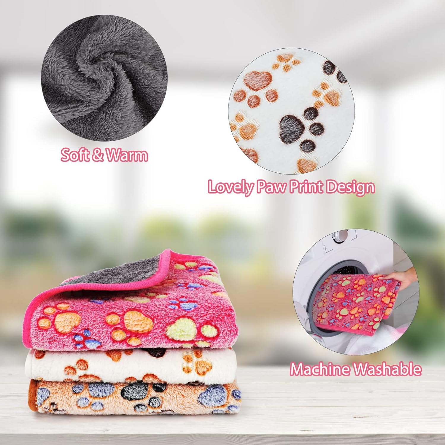 YUEPET Waterproof Guinea Pig Blankets Washable 3 Pack Small Animal Fleece Cage Liners Pet Soft Sleep Mat Pad Cover Warm Flannel Throw for Hamster Guinea Pig Rabbit Chinchilla Hedgehog Ferret 23"&times;16" image number 4