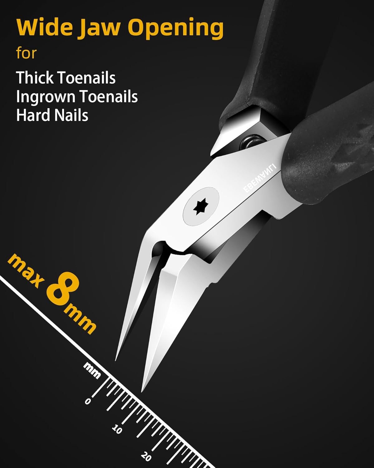 EBEWANLI Ingrown Toenail Clippers, Slanted Straight Blade Toe Nail Clippers for Ingrown Nails or Fingernail, Stainless Steel Nail Scissors Cutter, Angled Nail Nippers for Seniors, Men, Women image number 4