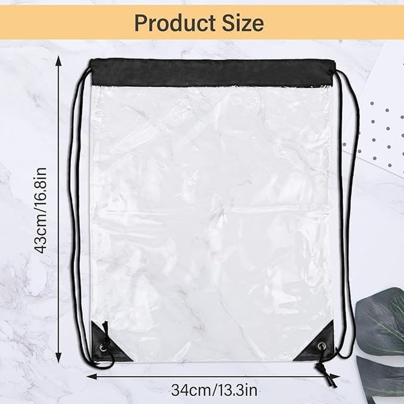 Clear Drawstring Bag Transparent Pvc Drawstring Backpack See through Bag,2Pcs Transparent Drawstring Pocket Clear Backpack Waterproof Bags,Transparent Drawstring Pocket Clear Backpack Drawstring Bags