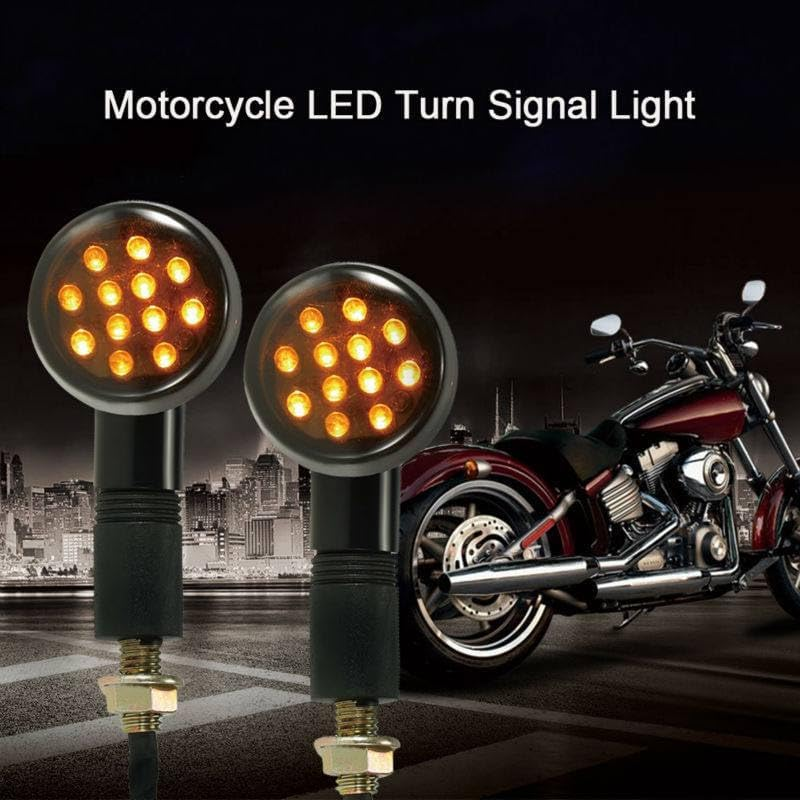 TDR 4Pcs LED Turn Signal Lights Indicator, 10Mm Universal Fit for Motorcycles, Front & Rear Amber Lights image number 5