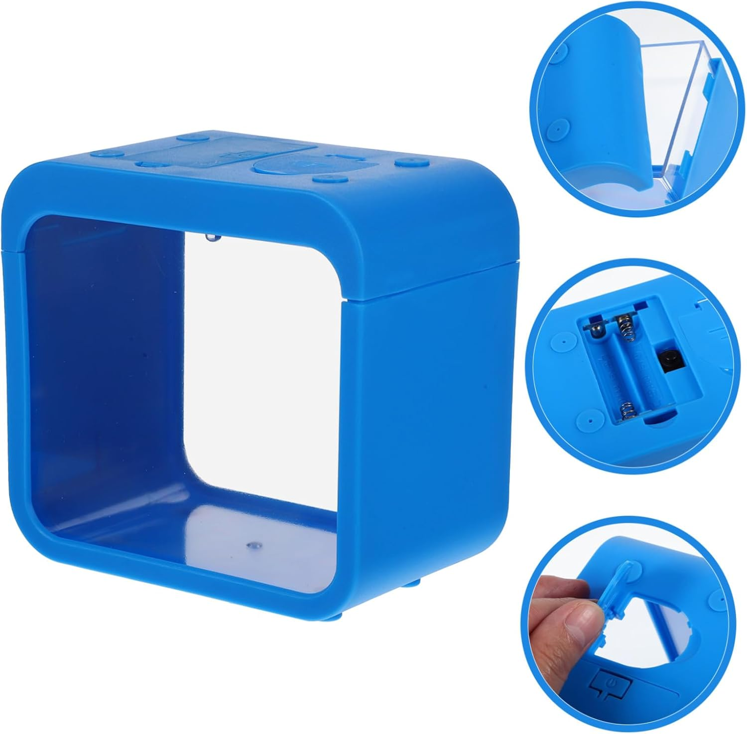 Milisten Mini Plastic Fish Battle Box with Light, Detachable Small Aquarium Breeding Isolation Tank, Blue Desktop Ecological Landscape Fish Tank for Aquatic Pets image number 5