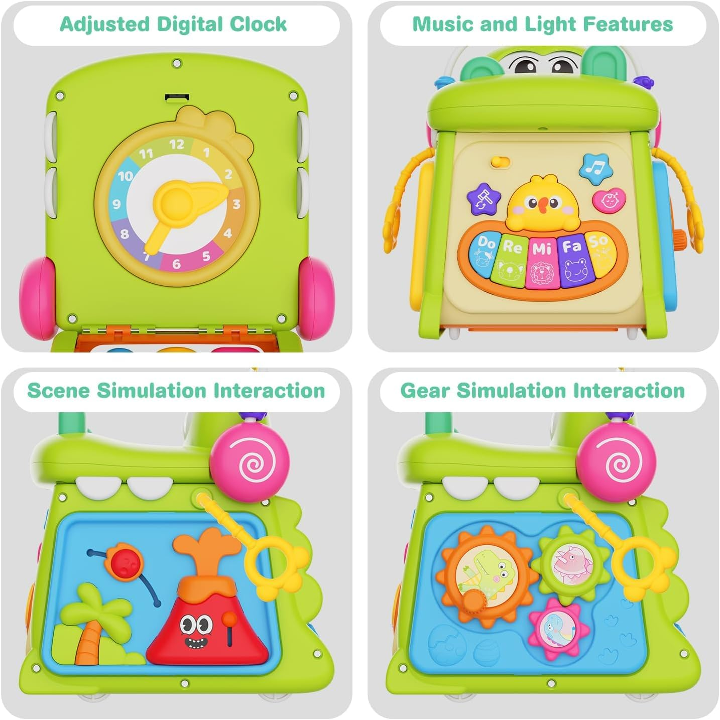 Musical Baby Toys for 1 + Year Old, 8 in 1 Multi-Functional Montessori Crocodile Toddler Toys, Early Development Learning and Educational Toys for Preschool Girls Boys image number 4