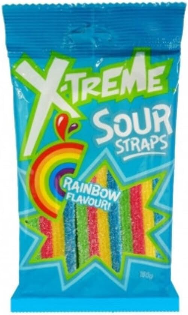 Universal Candy Xtreme Rainbow Flavour Sour Straps, 160 G