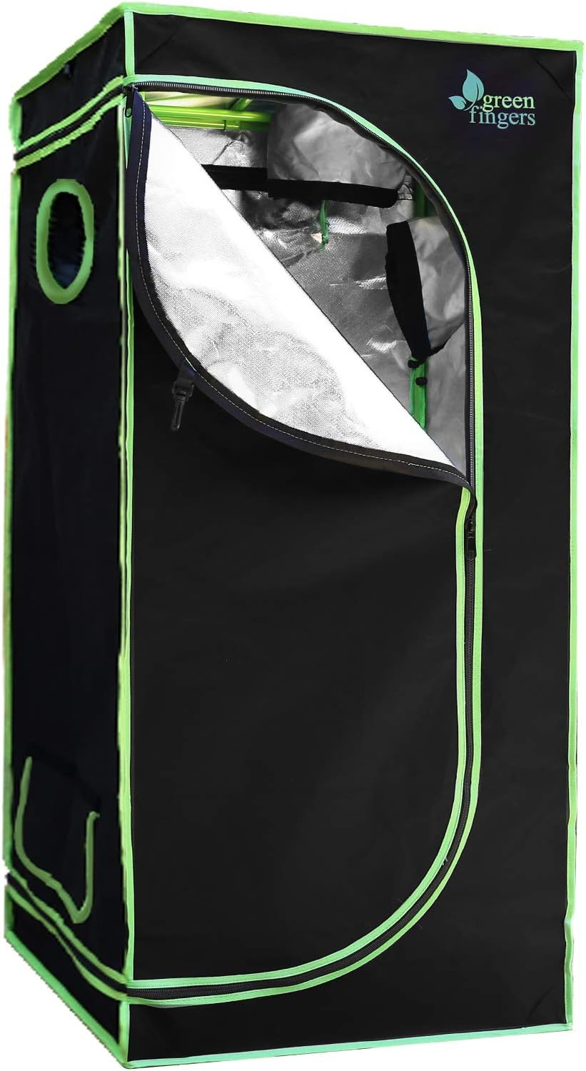 Greenfingers Grow Tent 60 X 60 X 90Cm Hydroponics Growing System Indoor Greenhouse Hydroponic Indoor Plant Kits,600D Oxford Cloth Black Exterior and Steel Frame with Highly Reflective Inside