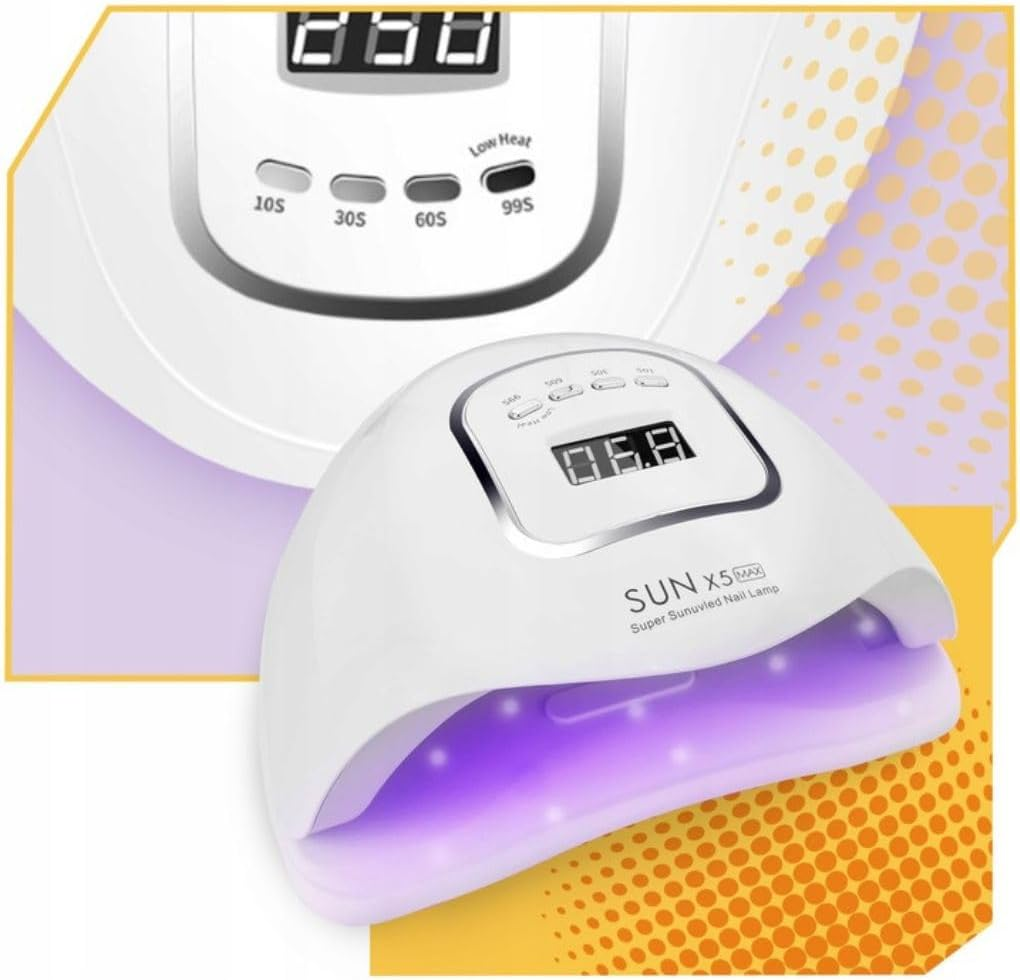 Lewer - LED Nail Lamp 80 W SUN X5 MAX LCD UV, 10/30/60/99 S Timer, for Feet and Hands, for All Gel Nail Polish, Gel Nails - Professional Nail Polish Dryer, UV LED Nail Lamp