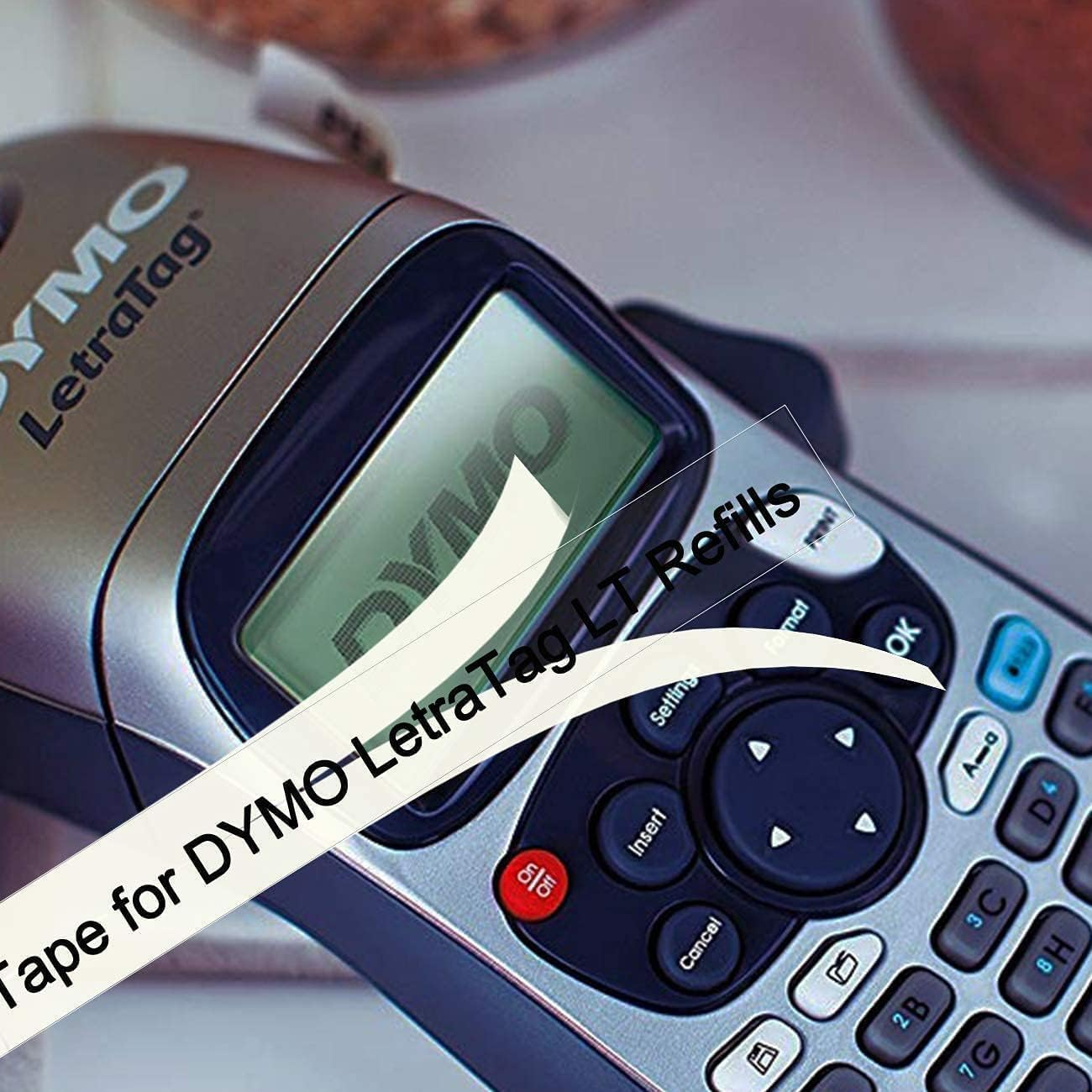 12267 Black on Clear Compatible Dymo Letratag Plastic Labels Tape 12Mm X 4M, Label Maker, 4 Pack image number 2