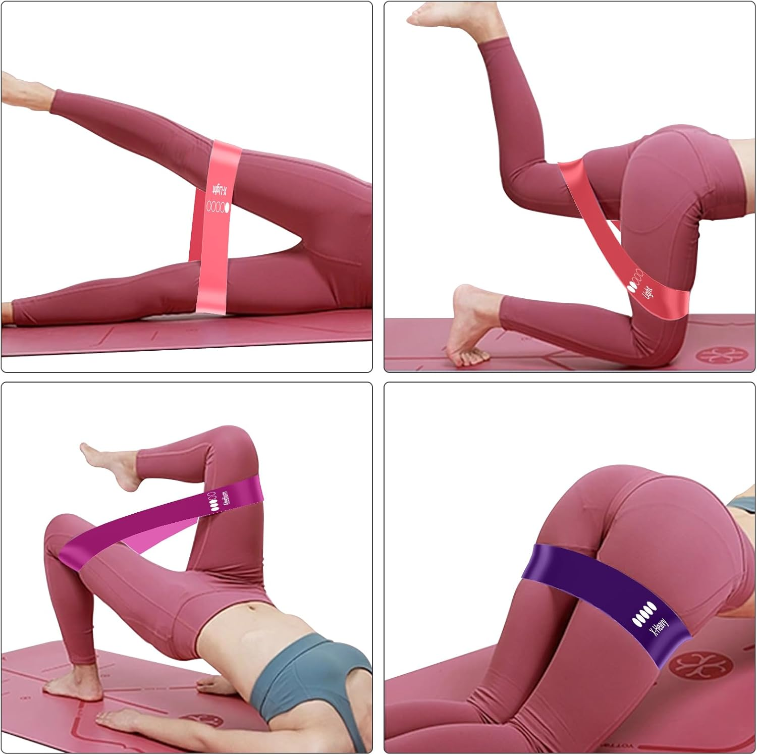 Resistance Bands, Set of 5 Exercise Bands, Fitness Stretch Band with 5 Different Resistance Levels for Workout, Gym, Yoga, Training image number 5