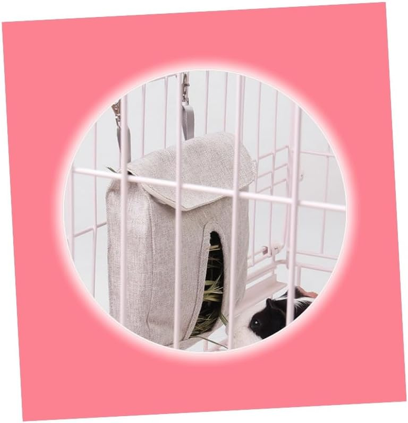 2 Pieces Rabbit Hay Feeder Bag, Guinea Pig Hay Feeder Bag, Rabbit Bunny Hamster Chinchilla Feeder Holder Cage, Small Animal Hanging Food Storage(M) image number 1