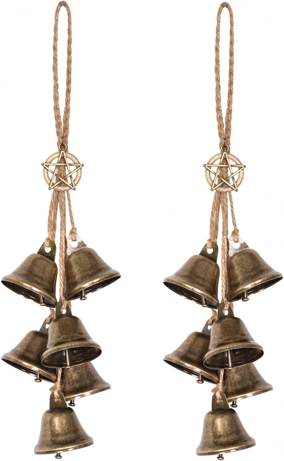 2 Pack Witch Bells Protection for Door Knob - Outdoor Hanging Wind Chimes, Clear Negative Energy, Witchy Things, Wiccan Bell Gifts (Classic)
