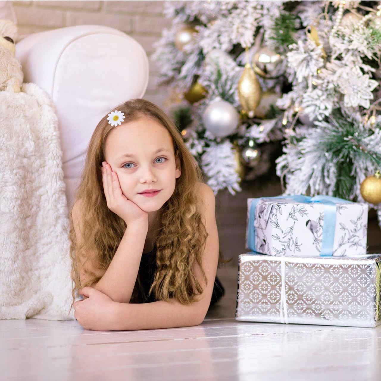 HANABASS Pack of 10 Daisy Flower Hair Clips, Cute Daisy Hair Pins, White Hair Accessories for Women and Girls image number 3