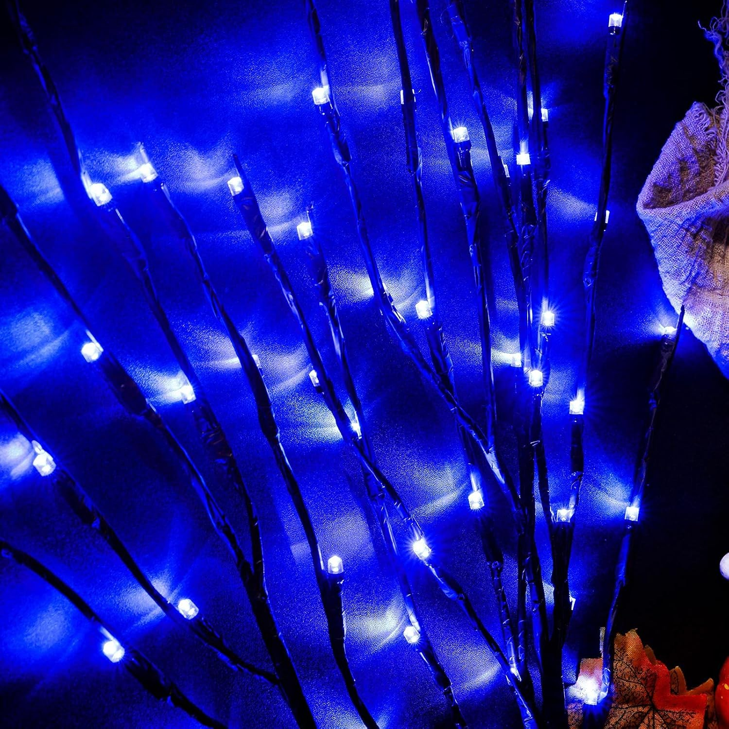 Twig Lights, 3 Pack Lighted Branches for Vases with 60 Bright Bulbs, Bendable Battery Branch Lights for Halloween, LED Lighted Willow Branches for Halloween Home Decorations (Blu-Ray) image number 6