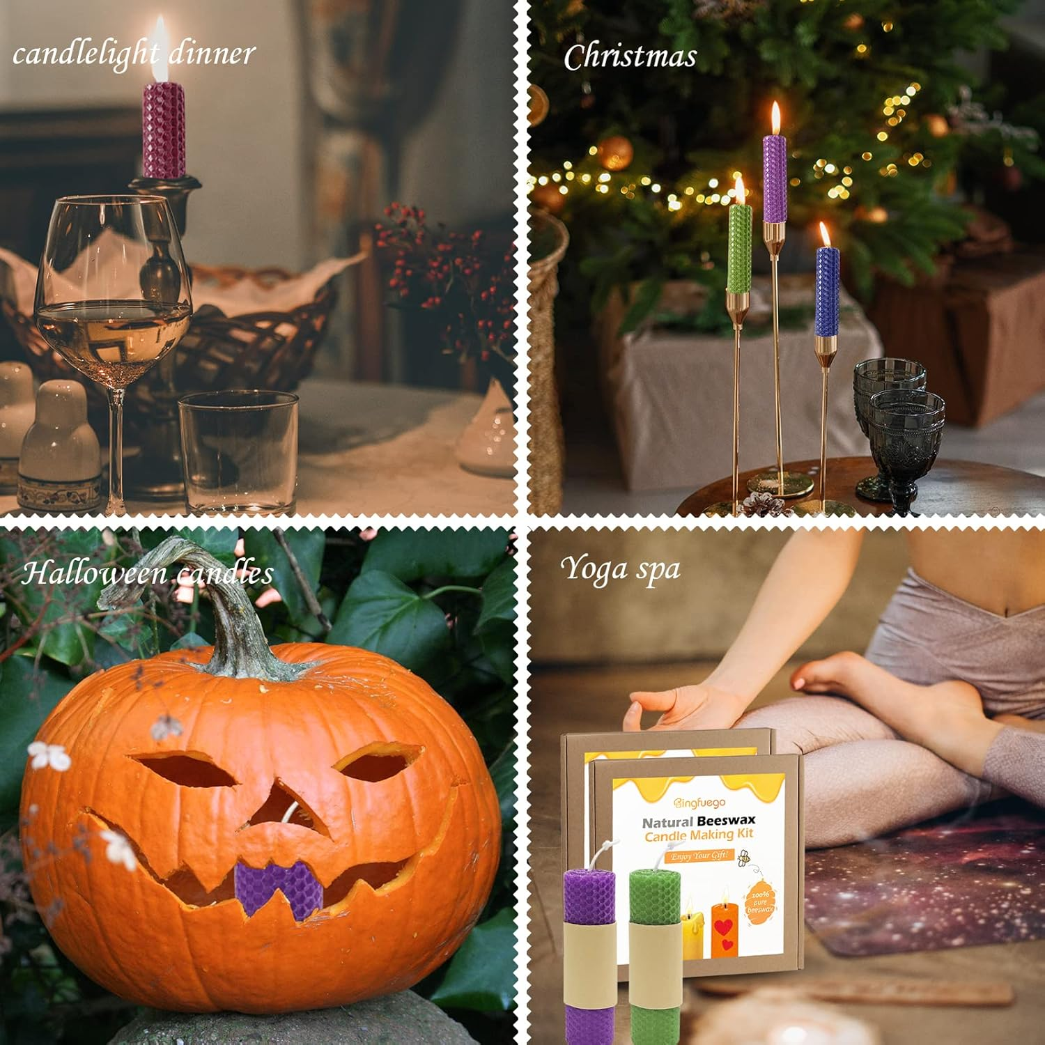 Bingfuego Beeswax Candle Making Kit for Kids-12 Beeswax Sheets for Candle Making Rolling Kits, Natural Beeswax Candle Making Kit (Bright Color, 8 X 8 Inch) image number 6