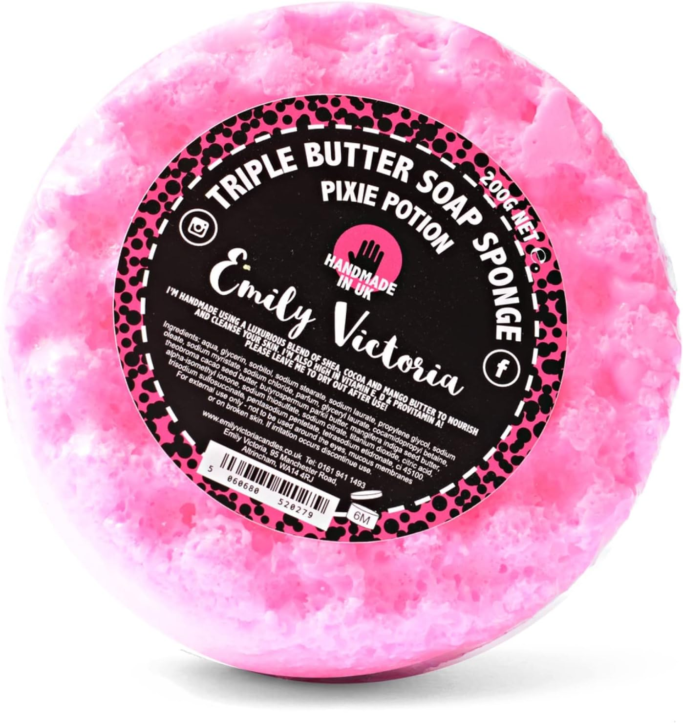 Emily Victoria Triple Butter Soap Sponge - Pixie Potion Sweet Scent 200G