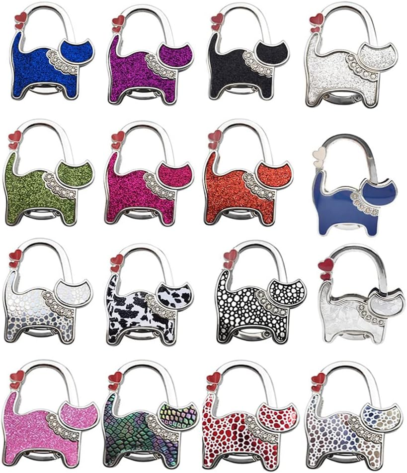 Handbag Hook, Foldable Cute Cat Pattern Portable Table Hook Handbag Hanger for Hanging Purse, Bag, Women Girls Gifts (Type 16) image number 6