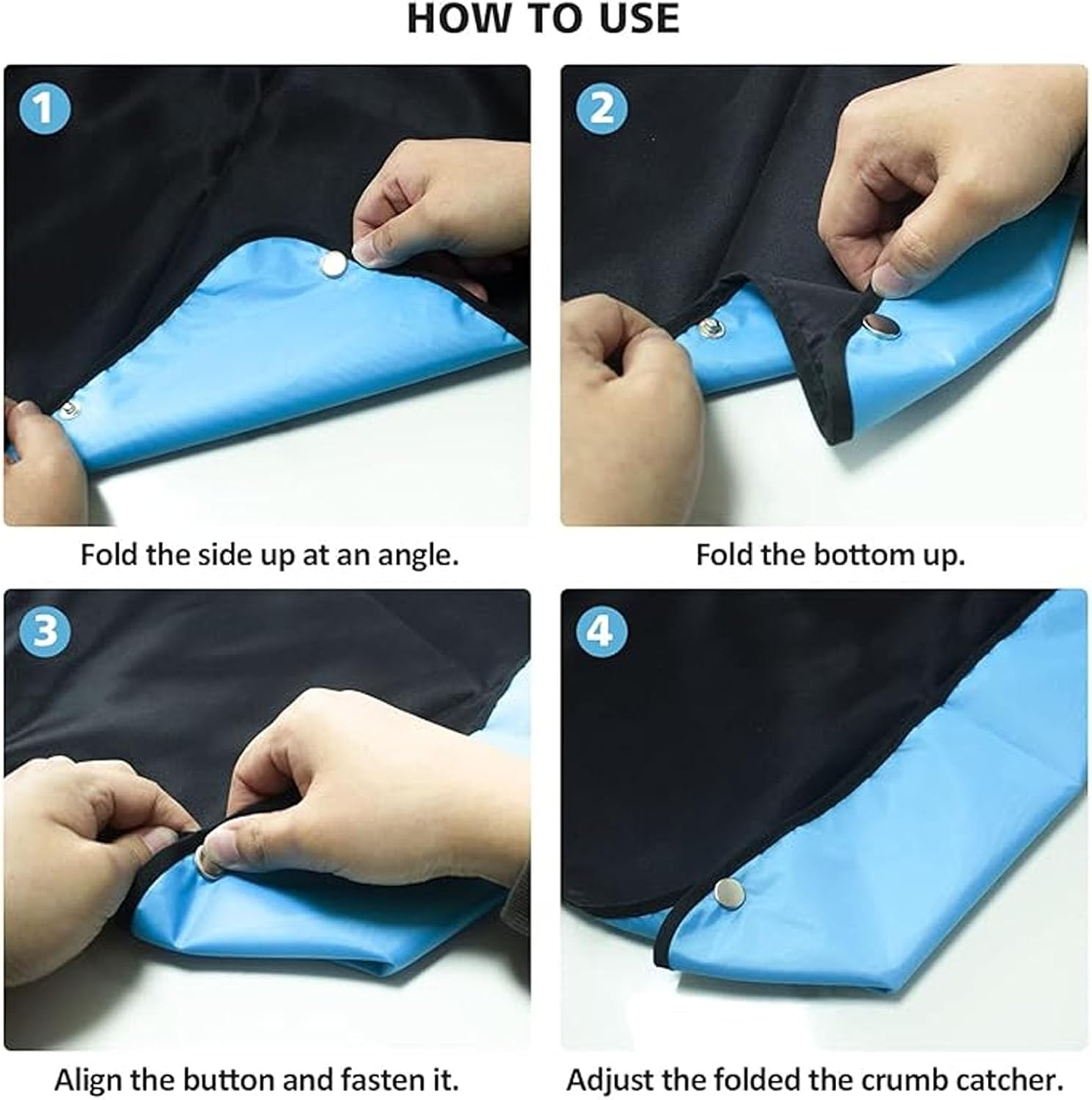 Adult Bibs Elderly Reusable Adult Bibs for Eating, Washable Waterproof Mealtime Clothing Protectors with Crumb Catcher, Necklace and POLO Shirt Design image number 2