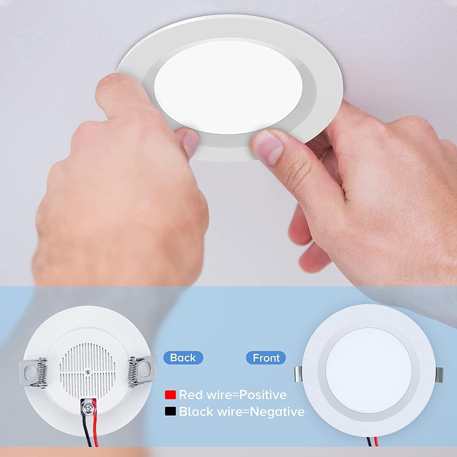 Bluefire RV LED Lights for Motorhome, 300 Lumen RV Interior Lights LED Downlights Recessed Ceiling Lights for Motorhome Boat Van Caravan Kitchen Cabinet(4 Pack, White) image number 1