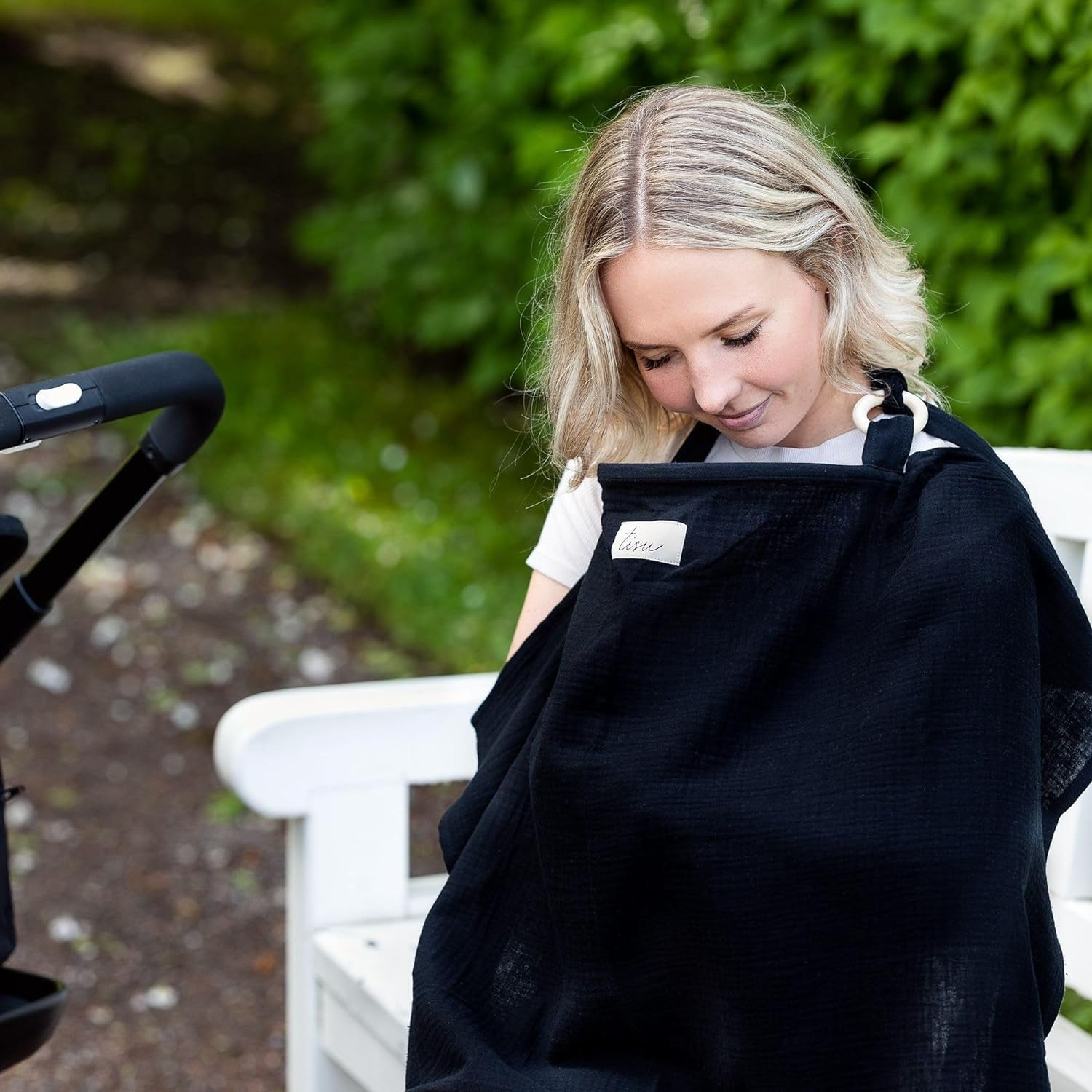 Nursing Cover for Baby Breastfeeding & Pumping | Multi Use Car Seat Stroller Cover | Breathable Soft Muslin Cotton | Breast Feeding Apron & Shawl by TISU (Sage Green (Neutral))