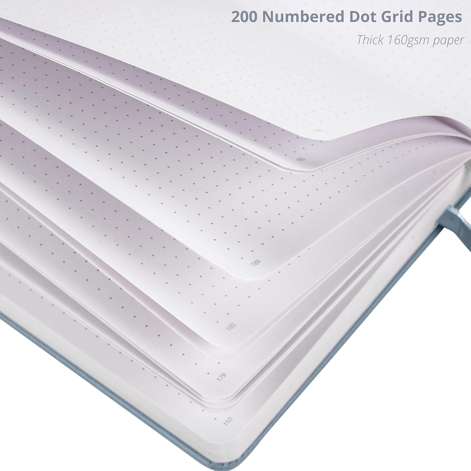 VIVID SCRIBBLES Dotted Journal &ndash; 160Gsm No Bleed Thick White Paper &ndash; 200 Numbered Dot Grid Pages &ndash; A5 Dotted Bullet Notebooks Includes a Gift Box and Journal Stickers - White image number 7