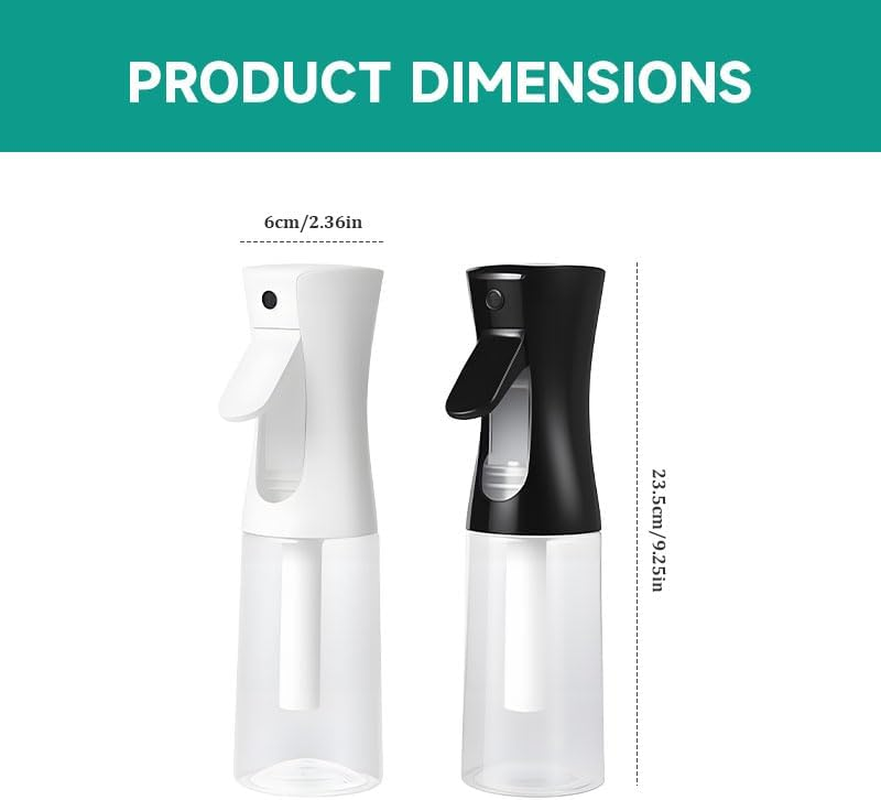 300Ml Fine White Mist Spray Bottle (Black) - White image number 1