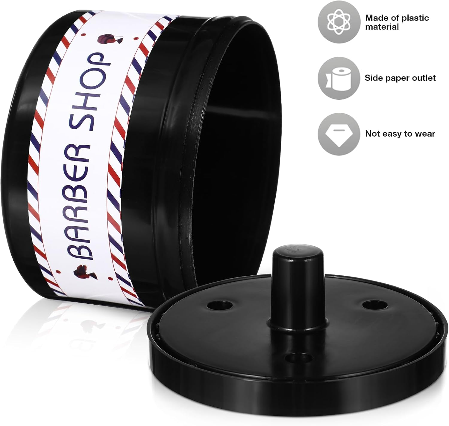 Uonlytech Neck Strips Dispenser, Neck Roll Paper Box Paper Barber Neck Strips Holder Neck Cover Paper Container with Suction Cup Base for Salon Haircut image number 6