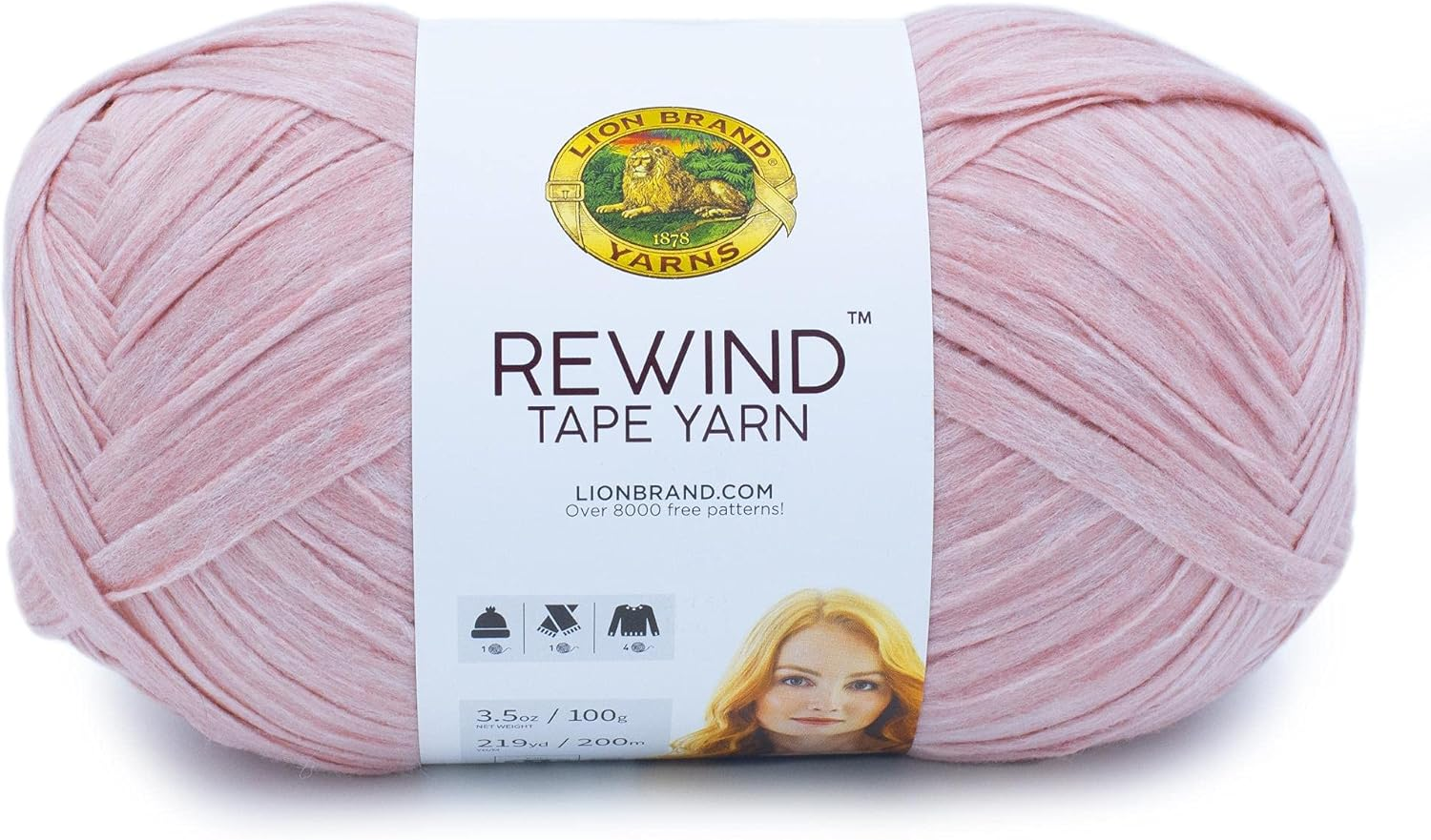 Lion Brand Yarn Rewind Yarn, Yarn for Knitting and Crocheting, Craft Tape Yarn, 1-Pack, Mahogany Rose, 657 Foot (Pack of 1) image number 6