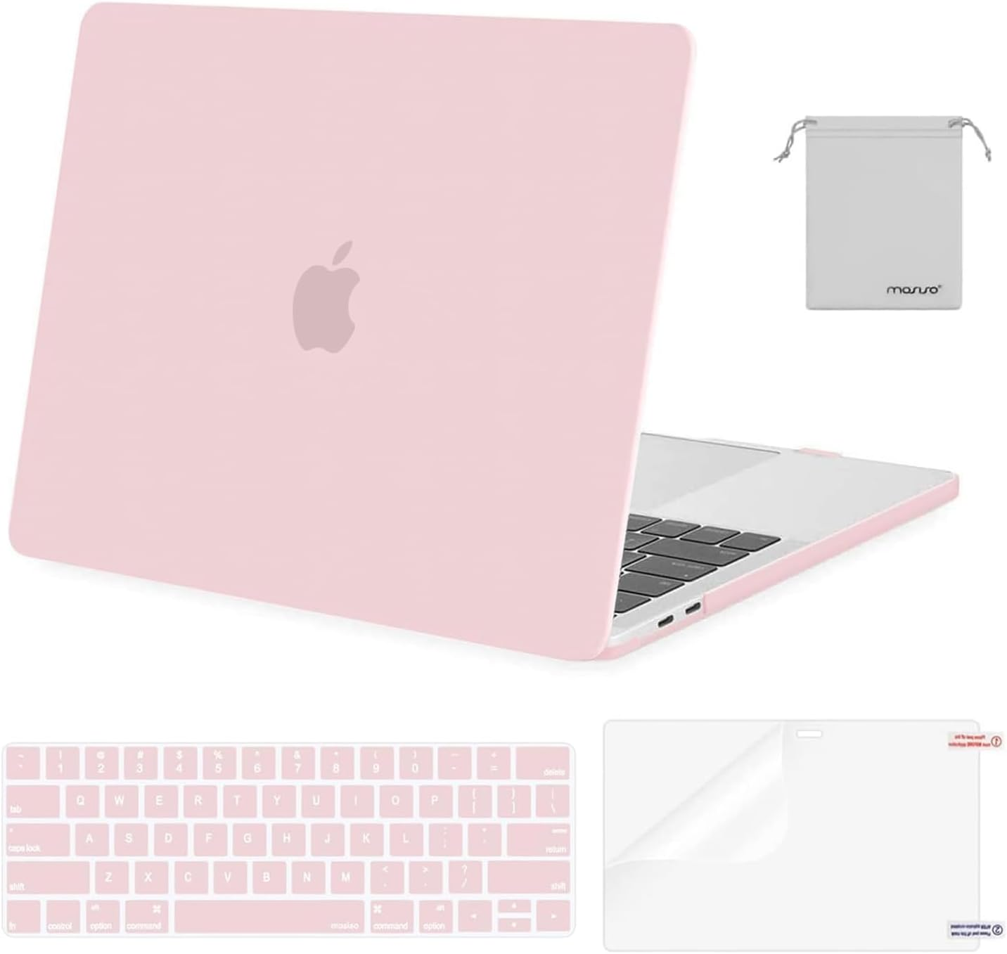 MOSISO Compatible with Macbook Pro 13 Inch Case M2 2025, 2024, 2023-2016 A2338 M1 A2251 A2289 A2159 A1989 A1708 A1706, Plastic Hard Shell&Keyboard Cover&Screen Protector&Storage Bag, Black