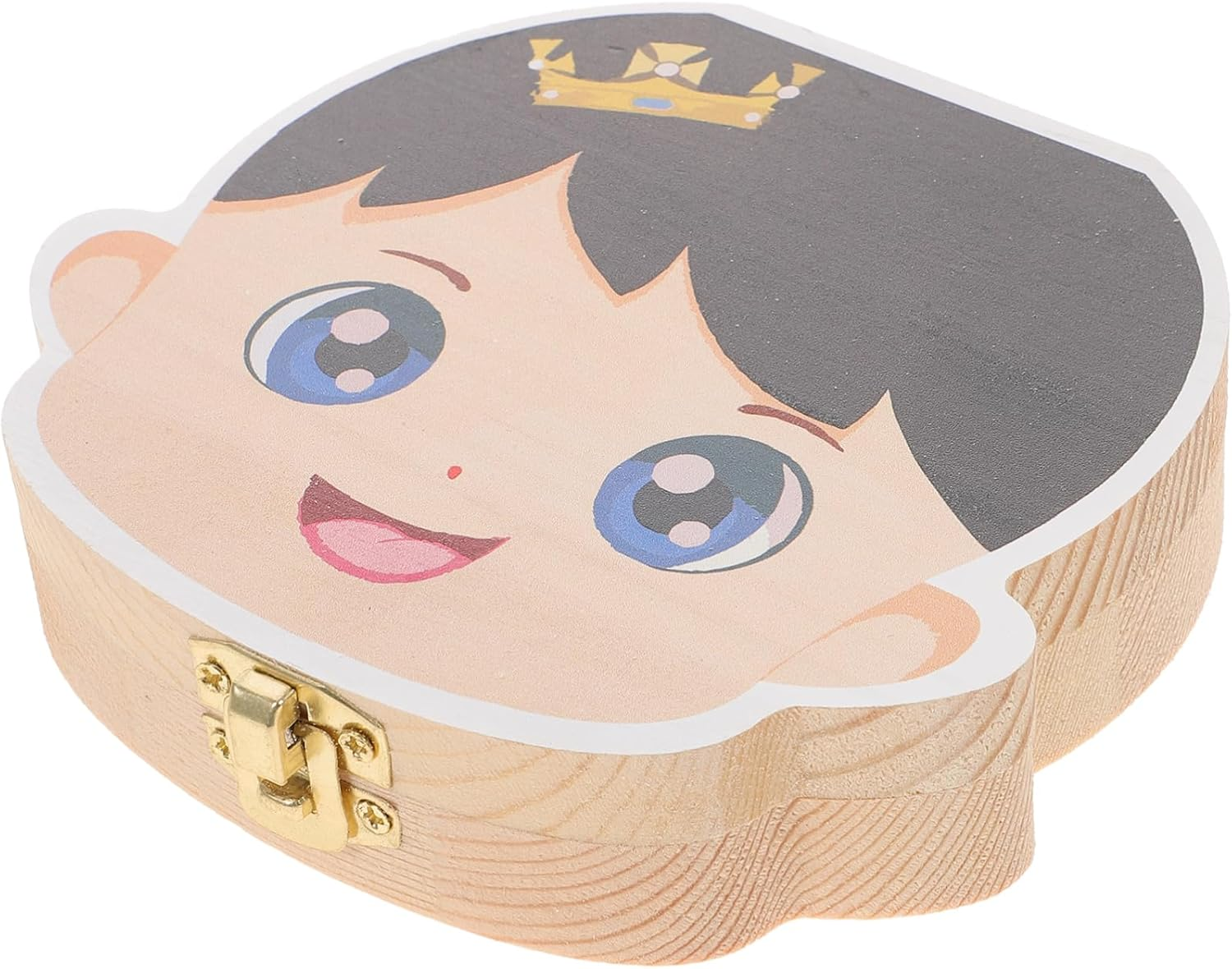 IMIKEYA Baby Tooth Box Wooden Keepsake Cartoon First Tooth Holder for Boys and Girls Newborn Memory Case image number 3