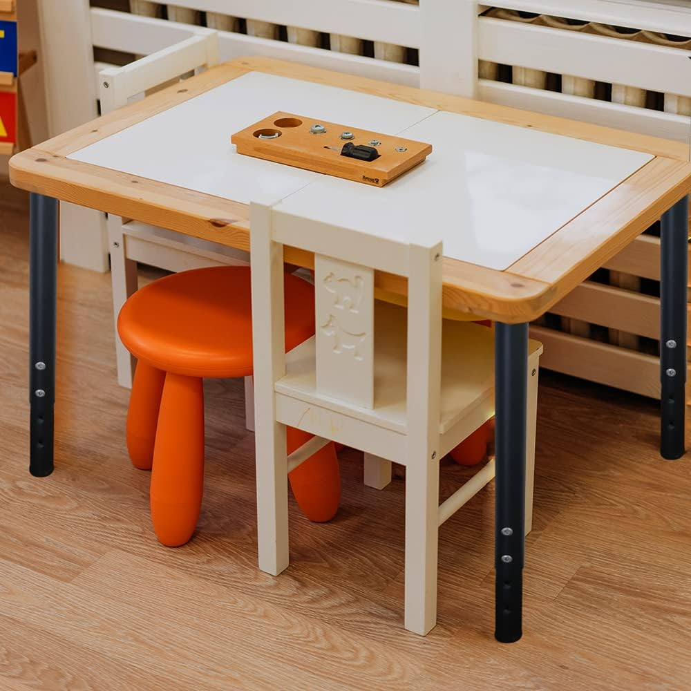 Jahof Adjustable Table Legs 22-36 Inch (55-90Cm), Metal Desk Legs &Oslash;42/38 Mm with Screws, Telescopic Legs for Tabletops, DIY Desk, RV, Home and Office (4Pcs, Black) - 4, Black image number 2