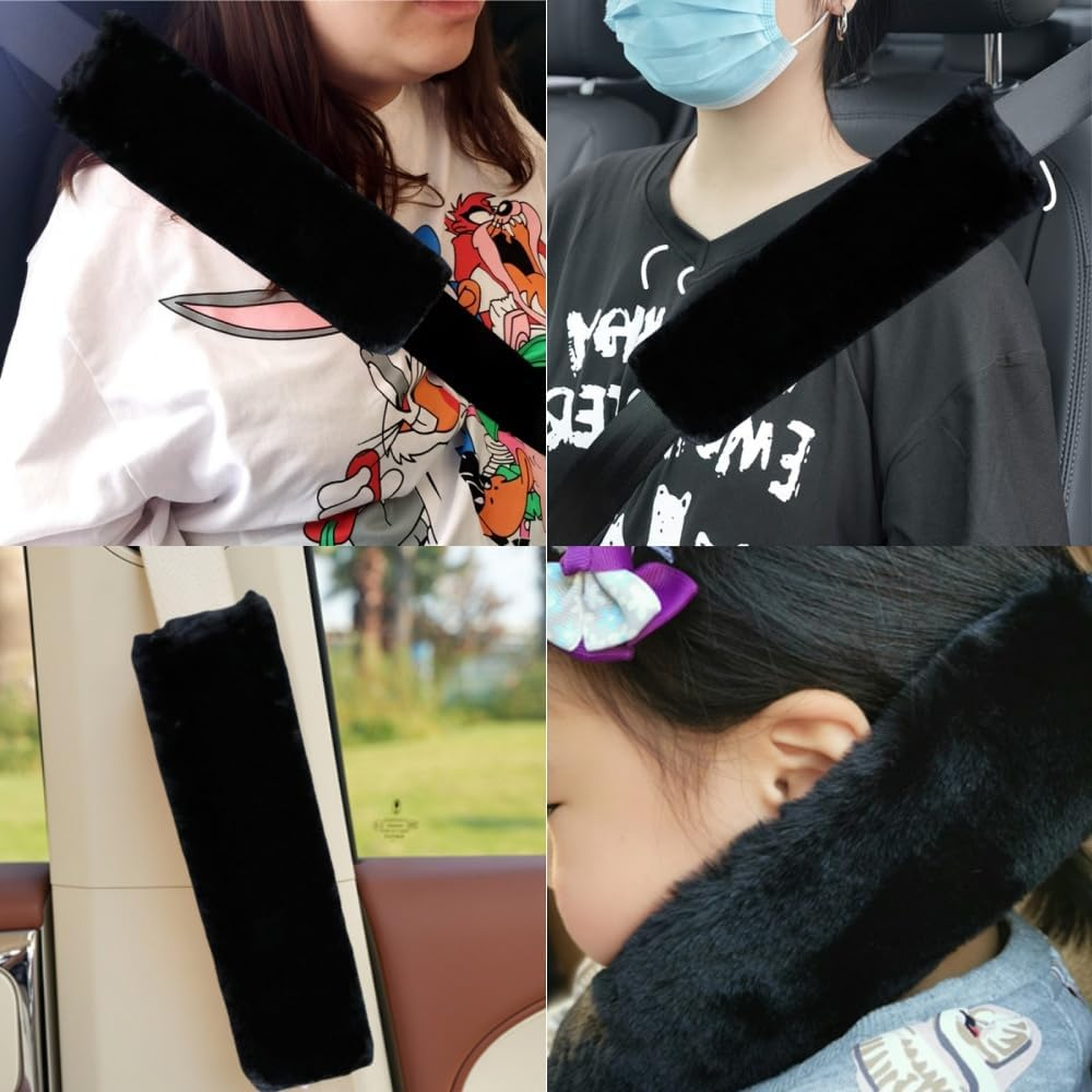 Car Seat Belt Pad Cover,2 Pieces Universal Car Seat Belt Covers Soft Car Seat Belt Pad Cover Car Seatbelt Strap Shoulder Pads Protector for Adults and Kids image number 3