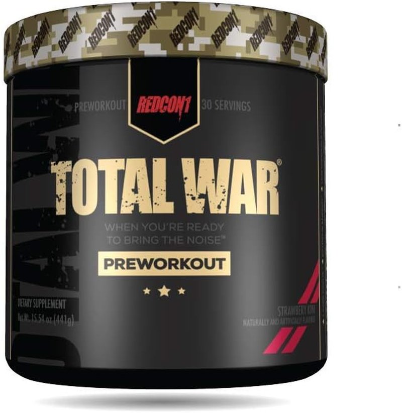 Redcon1 Total War Strawberry Kiwi Flavour Pre-Workout Dietary Supplement Powder 30 Servings image number 1