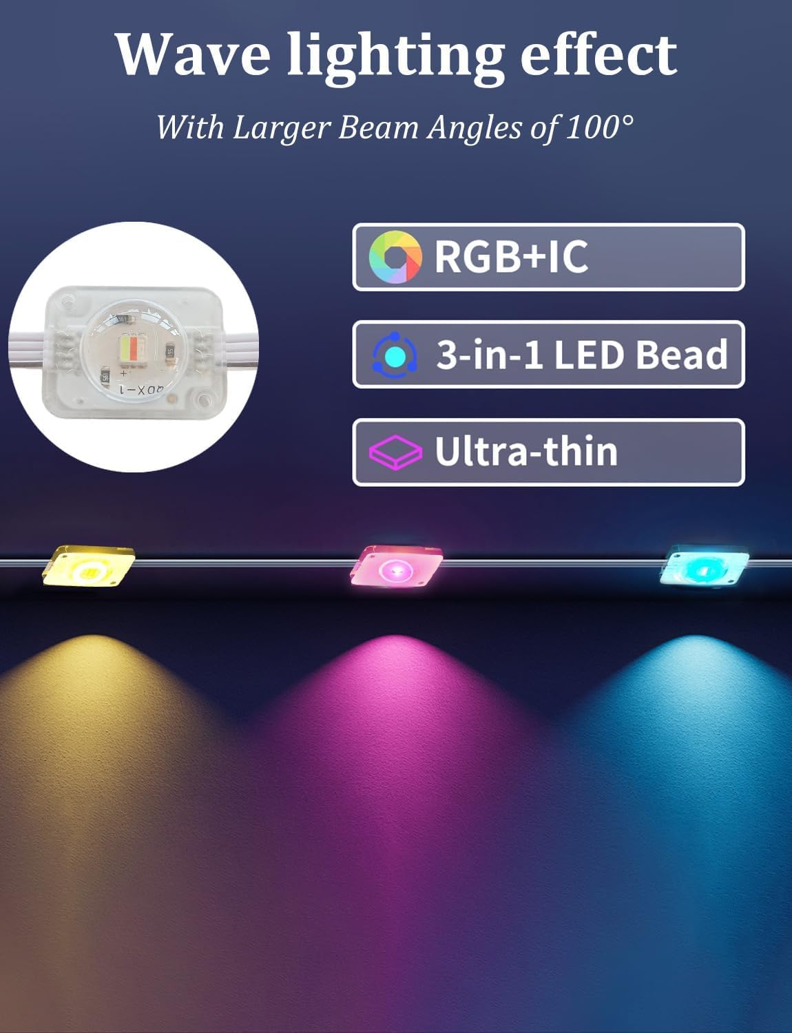 Permanent Outdoor Lights,Tonglin 30 Meters with 36 LED Lights for Daily and Accent Lighting,App Control, IP67 Waterproof String Light for House for Christmas, Halloween, Holiday, Party image number 2