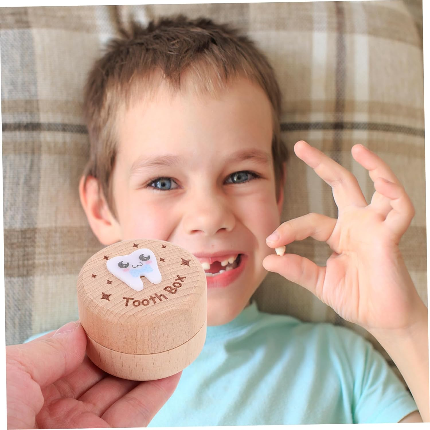 ERINGOGO First Tooth Keepsake Box Wooden Tooth Organizer Modern Minimalist Design image number 3