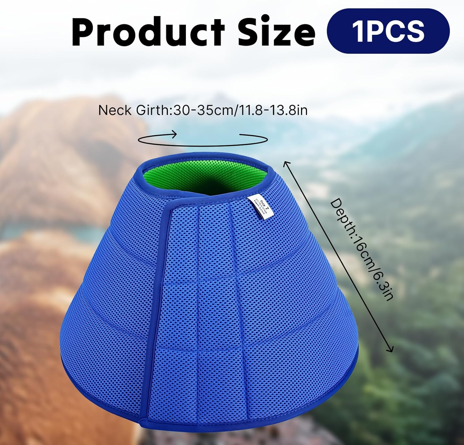 Adjustable Dog Cone Collar for Recovery, Soft for Wound Care, Comfort Fit Inflatable Dog Cone for Long Snout Breeds, Anti-Licking & Anti-Biting Collar, Medium Size (Neck: 11.8-13.8In)